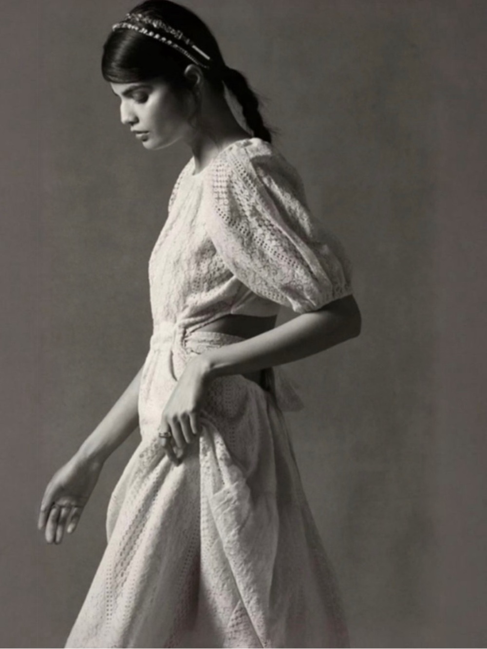 Anthropologie Verb Agnesa Ivory Lace Open Back Maxi Dress Size 10 NWT - Picture 8 of 11